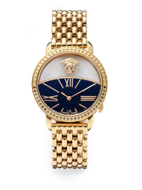 versace 18k gold watch|versace watches with diamond.